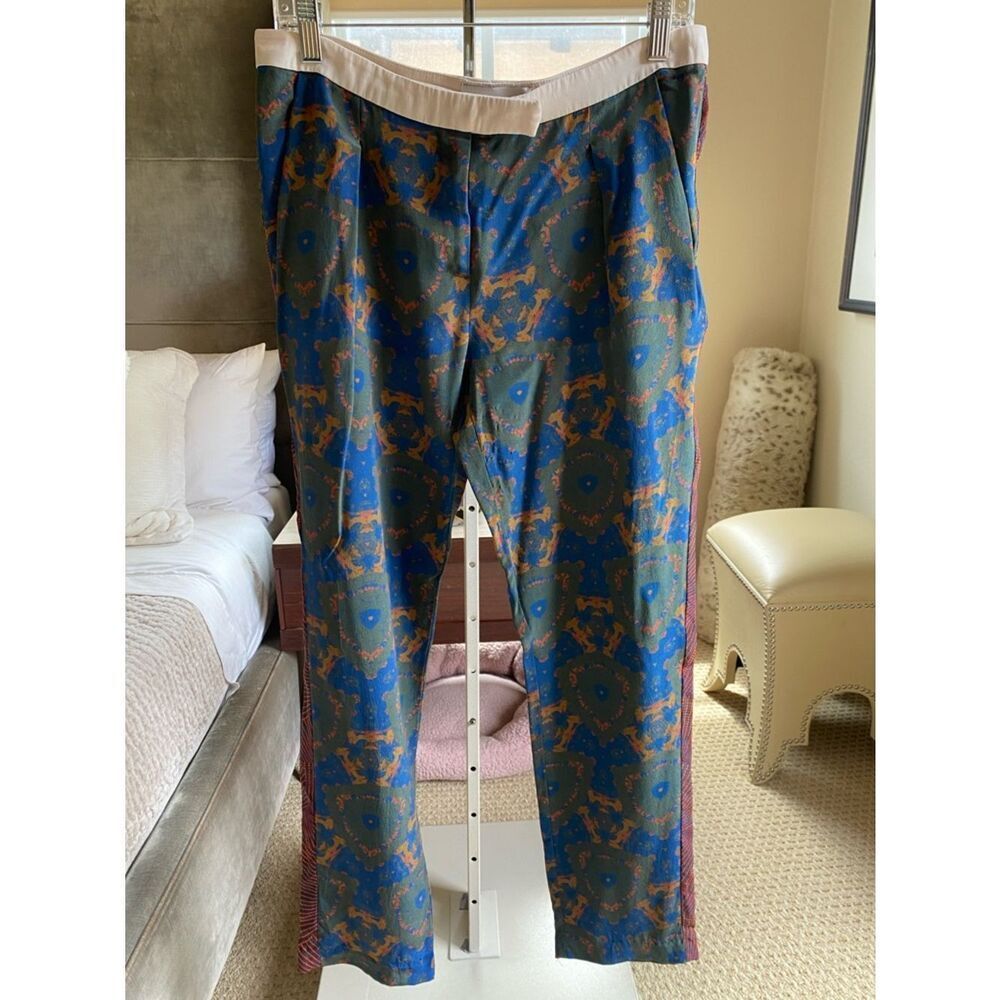 A.L.C. Blue and Green Patterned Women's Trousers